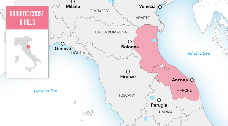 Côte et collines de l'Adriatique